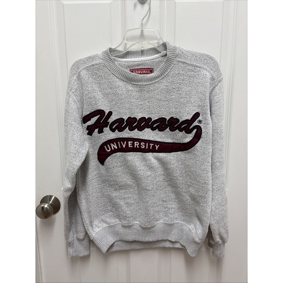 Vintage 90s‎ Harvard University Crew Neck Sweatshirt Terrycloth Grey Sz Small - Picture 1 of 6